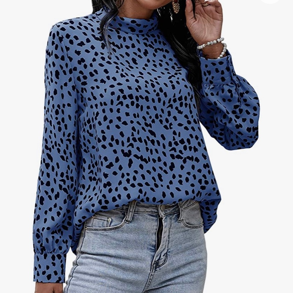 Blue Leopard Spot Blouse